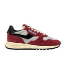 SNEAKERS REELWIND LOW IN NYLON E PELLE CRAQUELE PEPPER E BIANCA