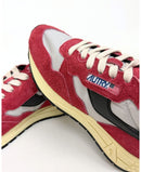 SNEAKERS REELWIND LOW IN NYLON E PELLE CRAQUELE PEPPER E BIANCA